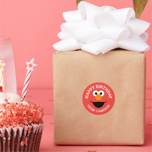 Sesame Street Elmo Face  Happy Birthday Gift Tag