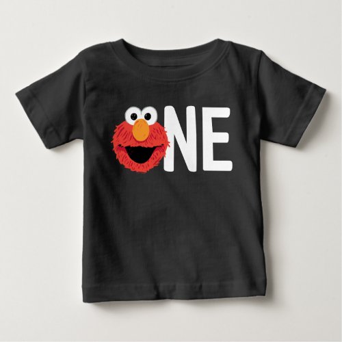 Sesame Street  Elmo Face Im One Birthday Baby T_Shirt