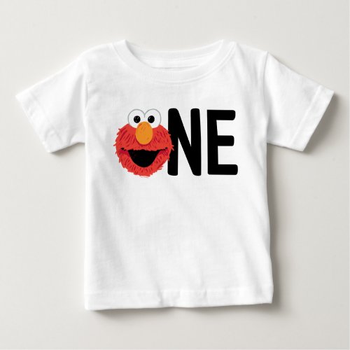 Sesame Street  Elmo Face Im One Birthday Baby T_Shirt