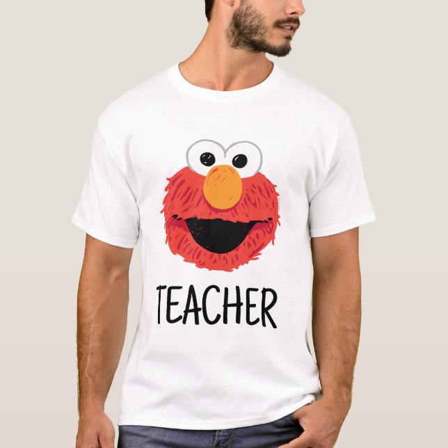 Sesame Street | Elmo Face Teacher T-Shirt (Front)