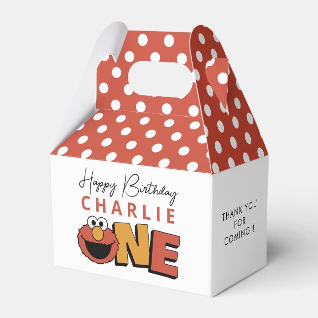 Sesame Street | Elmo - First Birthday Favor Boxes (Front Side)