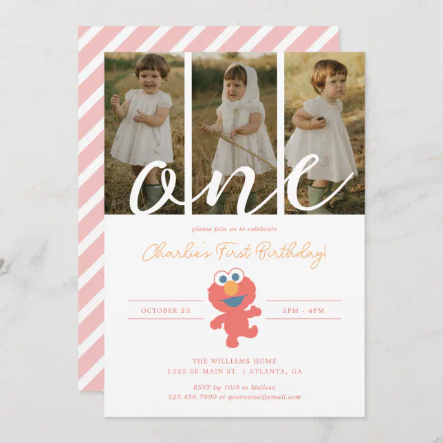 Sesame Street | Elmo First Birthday - Photo Invitation | Zazzle