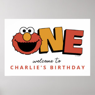 Sesame Street Elmo - First Birthday Poster
