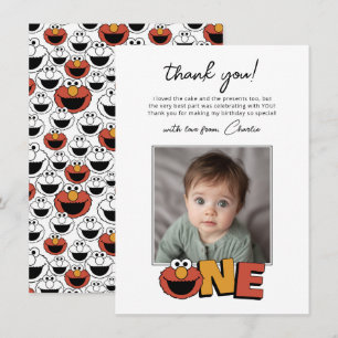 Sesame Street   Elmo - First Birthday Thank You Ca Card