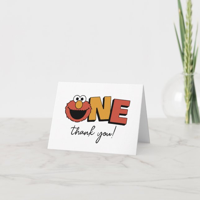 Sesame Street | Elmo - First Birthday Thank You Ca Card (Front)