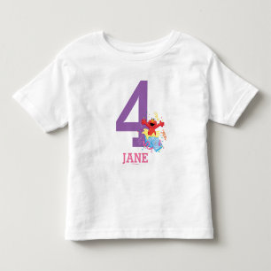 Sesame Street Elmo Girl's 4th Birthday Toddler T-shirt