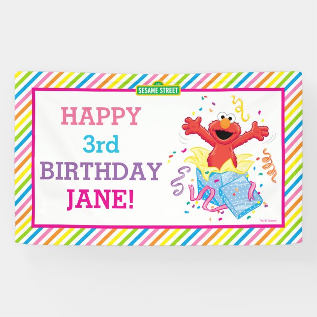Sesame Street | Elmo Girl's Birthday Banner (Horizontal)