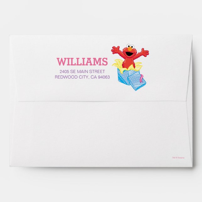 Sesame Street | Elmo Girls Birthday Envelope (Back (Top Flap))