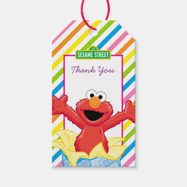 Sesame Street | Elmo Girl's Birthday Gift Tags (Front)