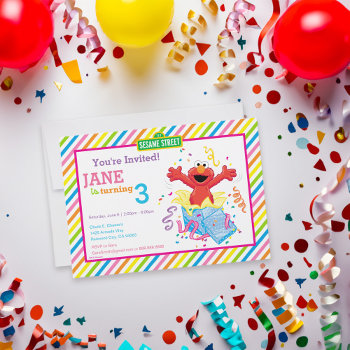 Sesame Street | Elmo Girl's Birthday Invitation by SesameStreet at Zazzle