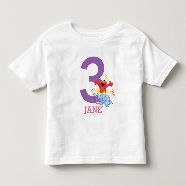 Sesame Street | Elmo Girl's Birthday Toddler T-shirt (Front)