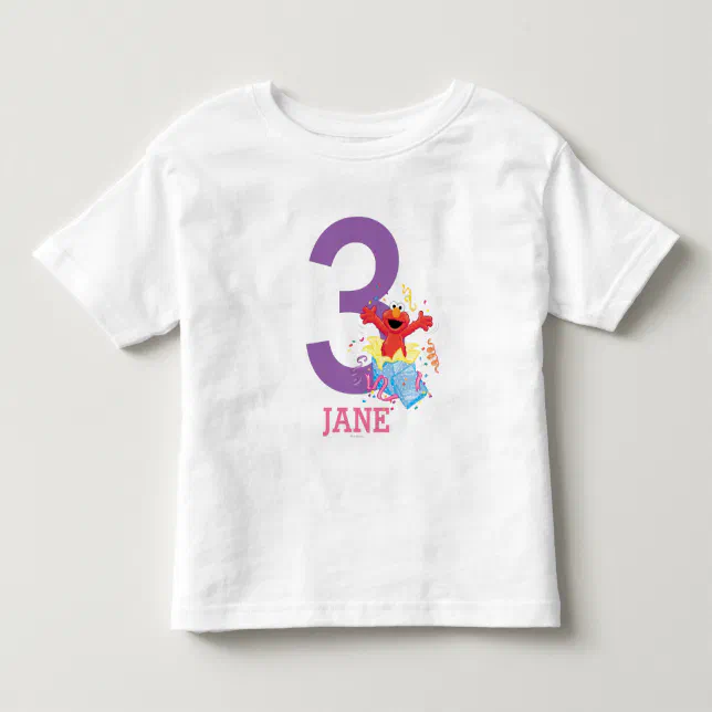 Sesame Street Elmo Girl's Birthday Toddler T-shirt, Toddler Unisex, Size: 2T, White