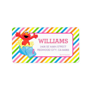 Sesame Street   Elmo Girls Rainbow Striped Label