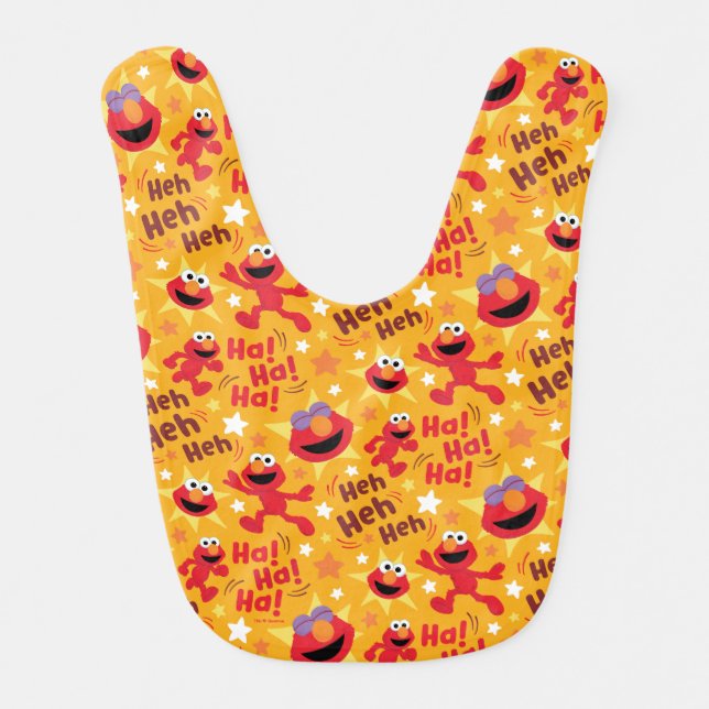 Sesame Street | Elmo Ha! Ha! Ha! Pattern Baby Bib (Front)