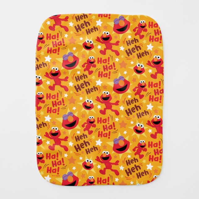 Sesame Street | Elmo Ha! Ha! Ha! Pattern Baby Burp Cloth (Front)