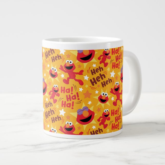 Sesame Street | Elmo Ha! Ha! Ha! Pattern Giant Coffee Mug (Front Right)