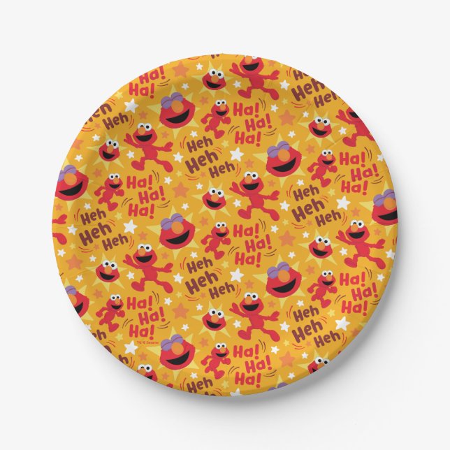Sesame Street | Elmo Ha! Ha! Ha! Pattern Paper Plates (Front)