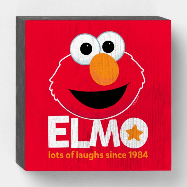 Sesame Street | Elmo Lots of Laughs Since 1984 Wooden Box Sign (Front Horizontal)