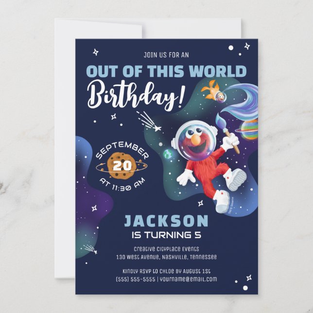 Sesame Street | Elmo - Out of This World Birthday Invitation (Front)