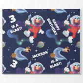 Sesame Street Elmo Outer Space Birthday Pattern Wrapping Paper (Flat)