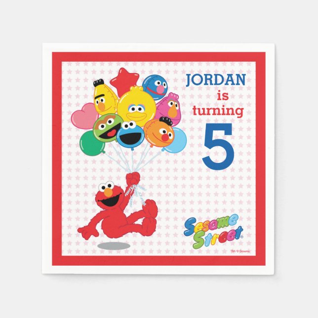 Sesame Street | Elmo & Pals Birthday Paper Napkins (Front)