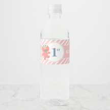 Sesame Street | Elmo - Pink Birthday Bottle Label