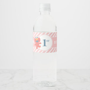 Sesame Street Elmo - Pink Birthday Bottle Label