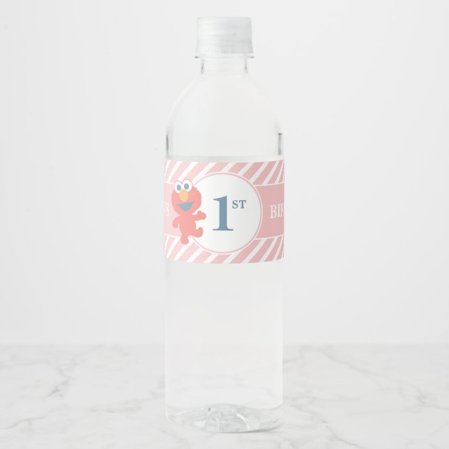 Sesame Street | Elmo - Pink Birthday Bottle Label (Front)