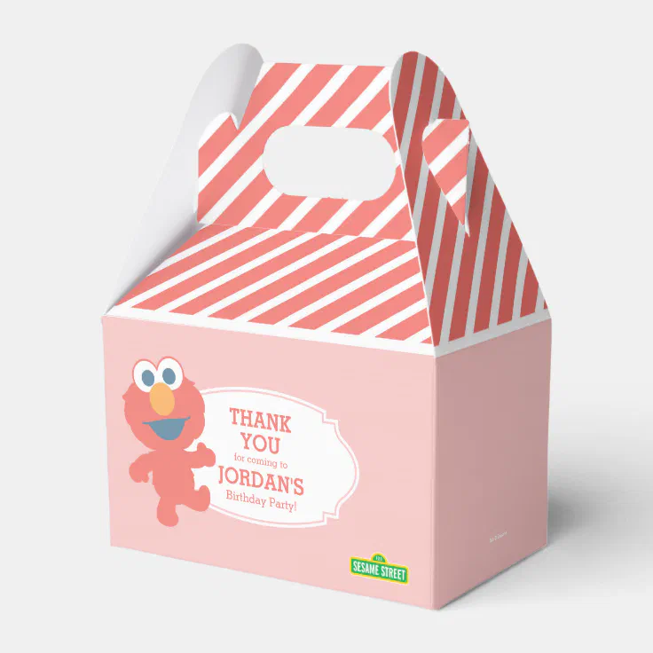 Sesame Street Elmo Pink Striped Favor Box Zazzle Sesame Street Elmo Pink Striped Favor Box Zazzle