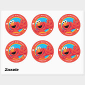 Sesame Street | Elmo - Polka Dot & Stars Birthday Classic Round Sticker (Sheet)