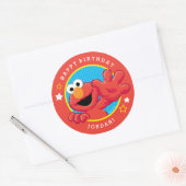 Sesame Street | Elmo - Polka Dot & Stars Birthday Classic Round Sticker (Envelope)
