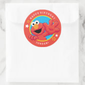 Sesame Street | Elmo - Polka Dot & Stars Birthday Classic Round Sticker (Bag)