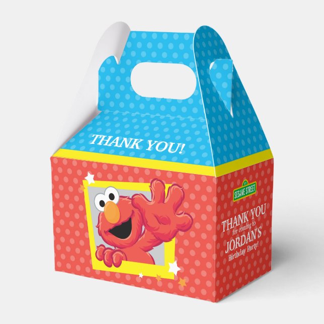 Sesame Street | Elmo - Polka Dot & Stars Birthday Favor Boxes (Front Side)