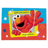 Sesame Street | Elmo - Polka Dot & Stars Birthday Large Gift Bag (Back)