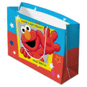 Sesame Street | Elmo - Polka Dot & Stars Birthday Large Gift Bag (Back Angled)