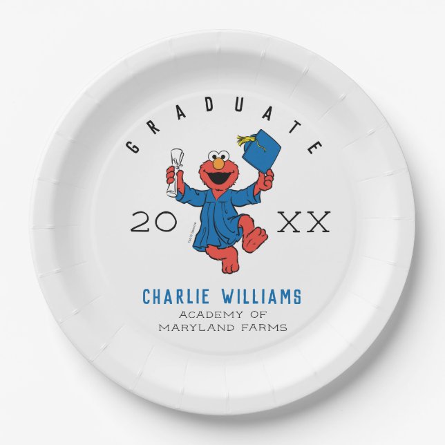 Sesame Street | Elmo Preschool Graduate Paper Plates (Front)