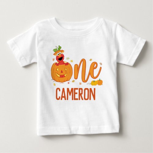 Sesame Street _ Elmo  Pumpkin 1st Birthday Baby T_Shirt