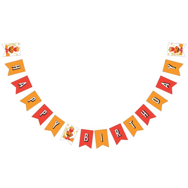 Sesame Street - Elmo | Pumpkin First Birthday Bunting Flags (All)