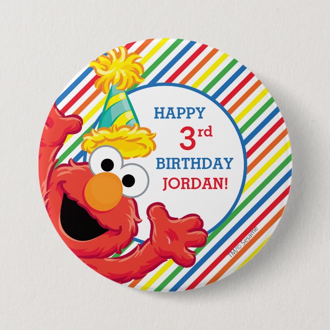 Sesame Street | Elmo - Rainbow Birthday Button (Front)