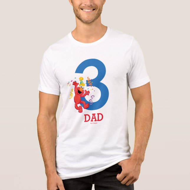 Sesame Street | Elmo - Rainbow Birthday Dad Tri-Blend Shirt (Front)