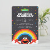 Sesame Street | Elmo Rainbow Birthday  Invitation (Standing Front)