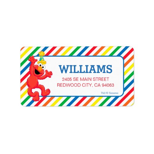 Sesame Street  Elmo _ Rainbow Birthday Label