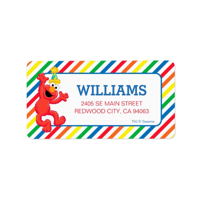 Sesame Street | Elmo - Rainbow Birthday Label (Front)