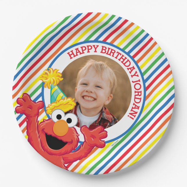 Sesame Street | Elmo - Rainbow Birthday Paper Plates (Front)