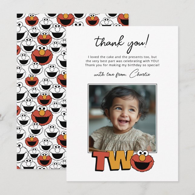 Sesame Street | Elmo - Second Birthday Thank You C (Front/Back)