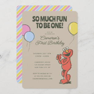 Sesame Street Elmo So Much Fun to Be One Birthday Invitation