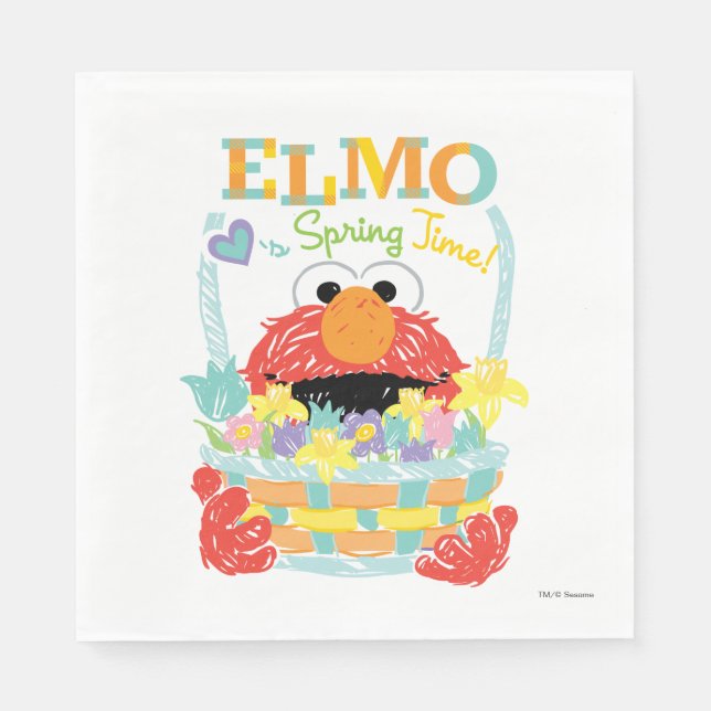 Sesame Street - Elmo | Spring Time Napkins (Front)
