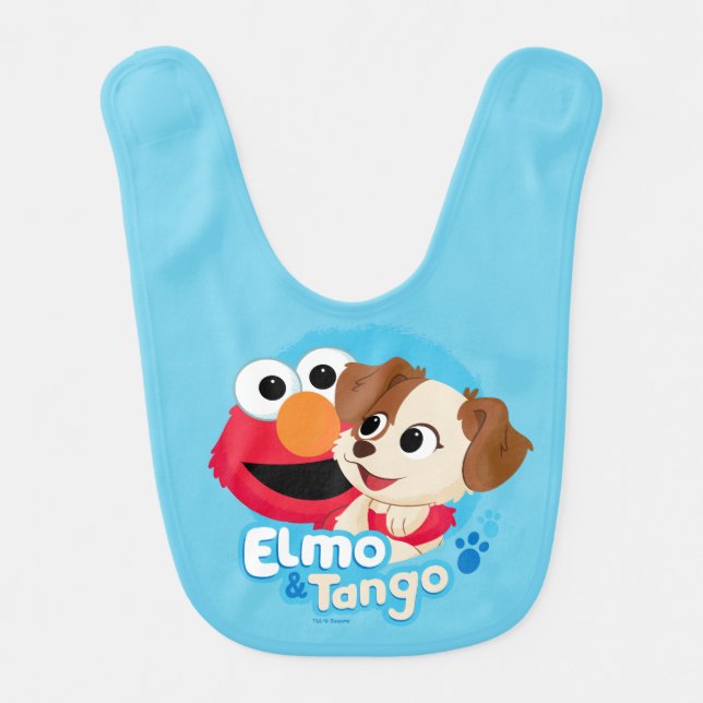 Sesame Street | Elmo & Tango Badge Baby Bib (Front)