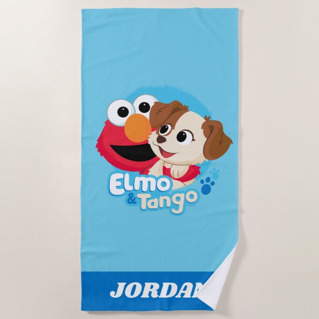 Sesame Street | Elmo & Tango Badge Beach Towel (Front)