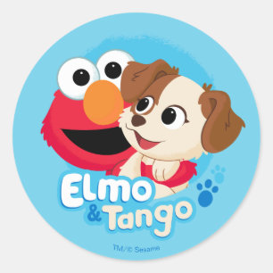 Sesame Street   Elmo & Tango Badge Classic Round Sticker